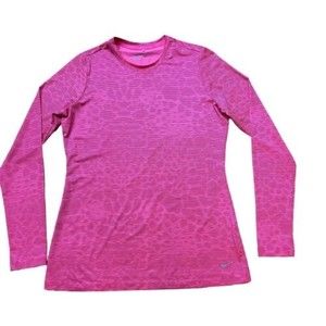 Nike Golf Dri Fit Womens Pink Barbiecore Performance Shirt Top Size Large L EUC